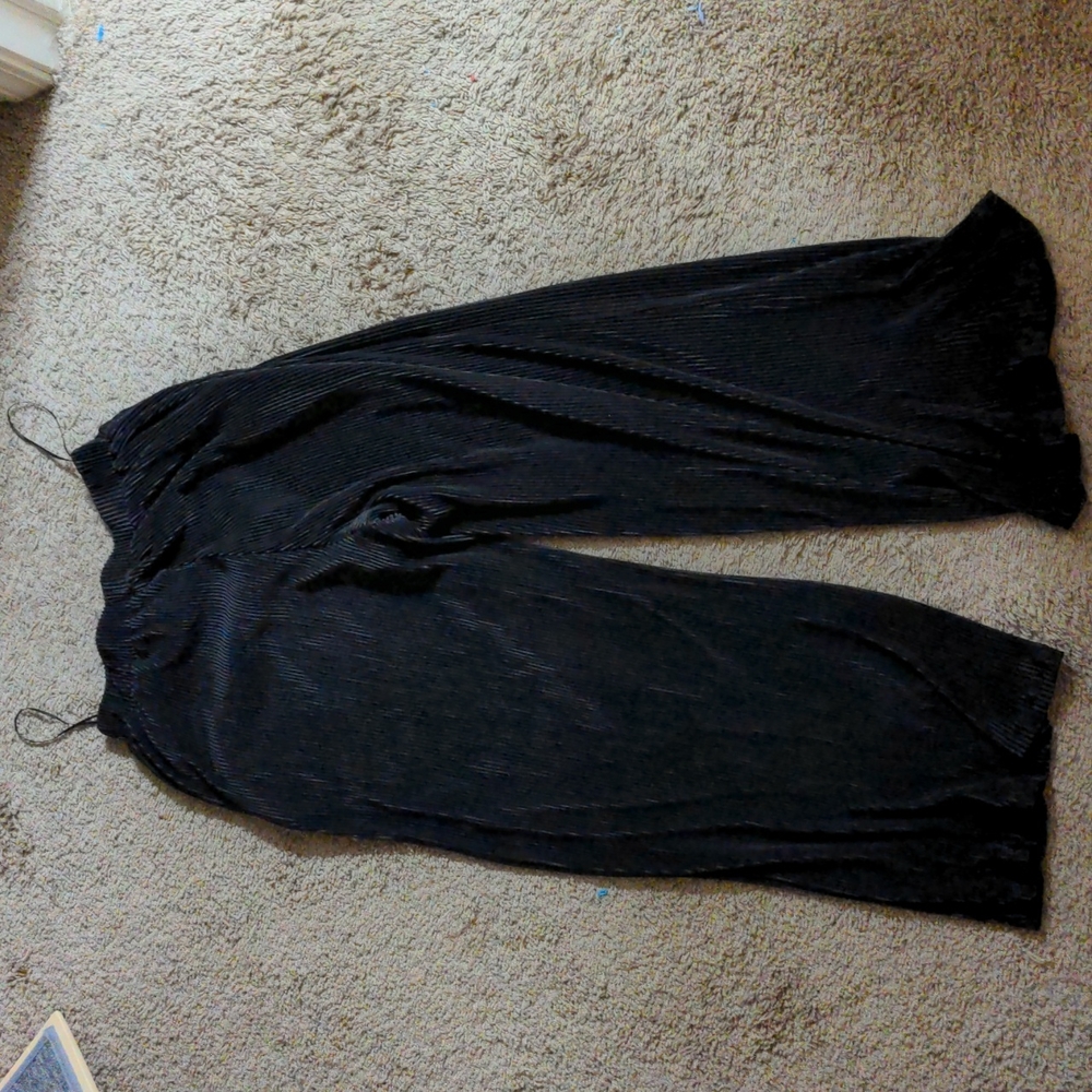 wide leg black dress pants